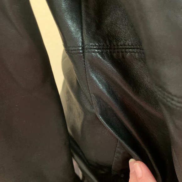 Vintage Winlit soft black leather hooded jacket pre owned size S - Picture 12 of 16